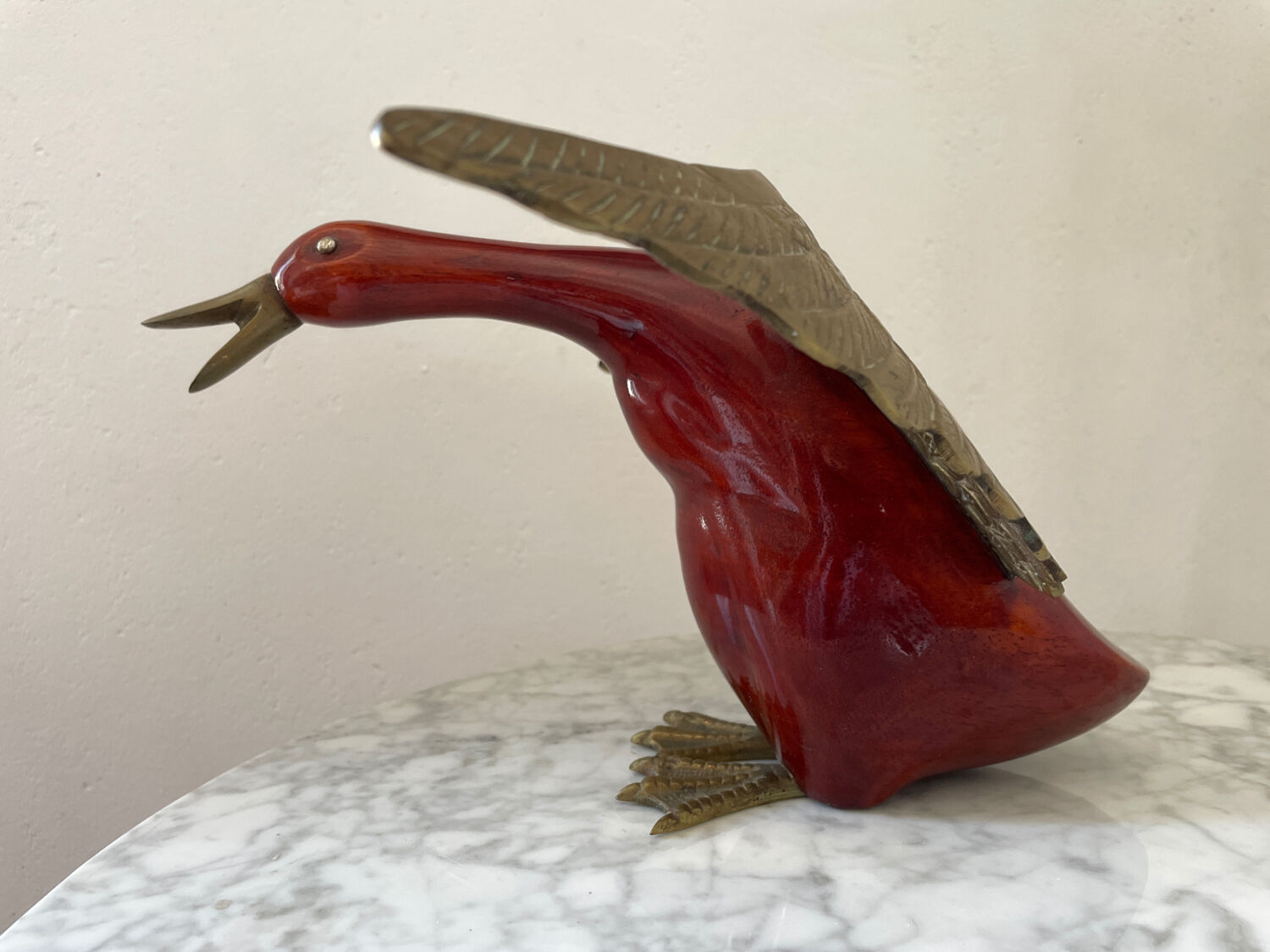 Vintage duck brass and wood