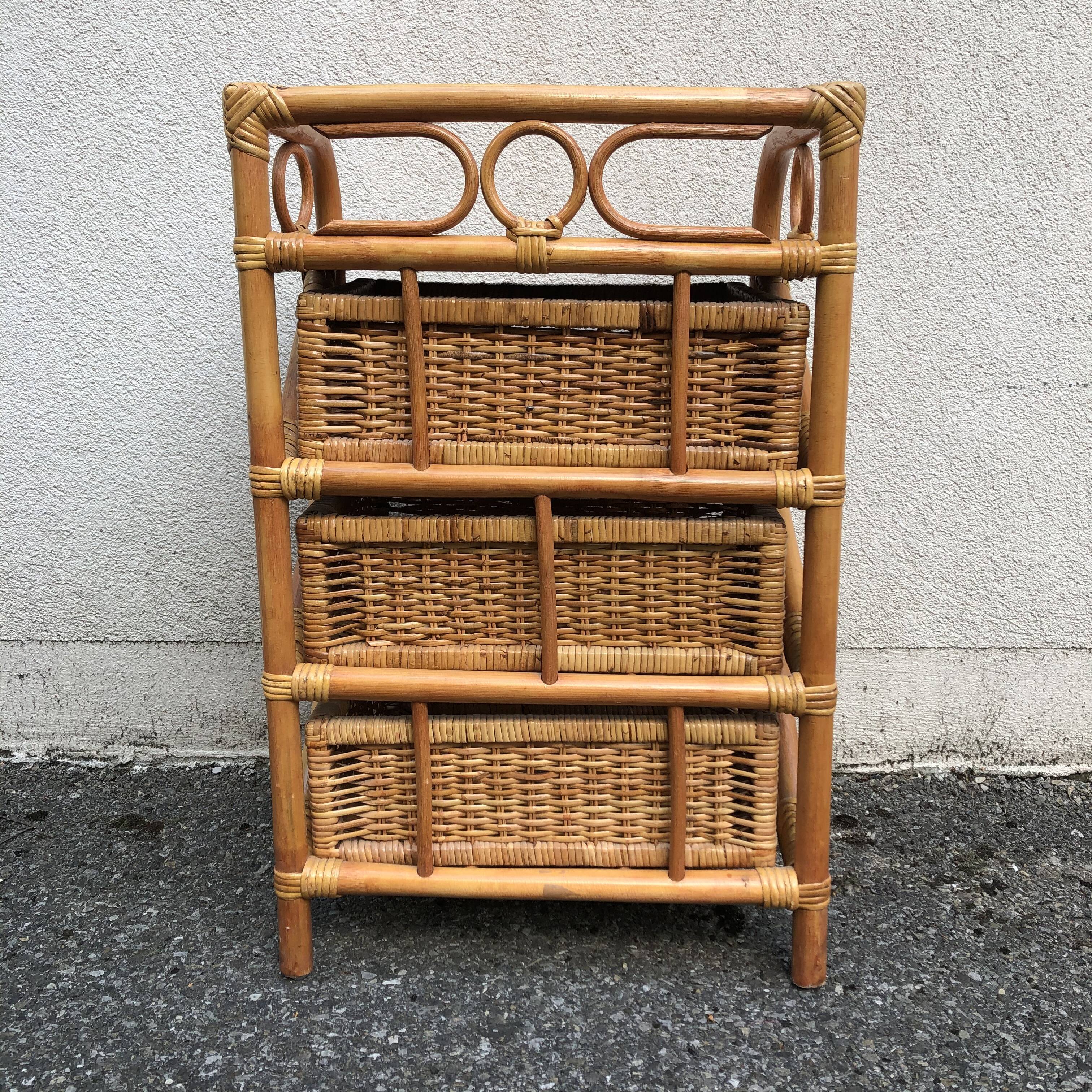 Rattan chest of drawers