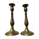Pair of dark brass candle holders height 19,5cm
