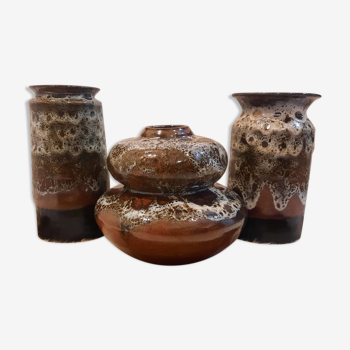 Lot of 3 ceramic vases P. Noel 1970