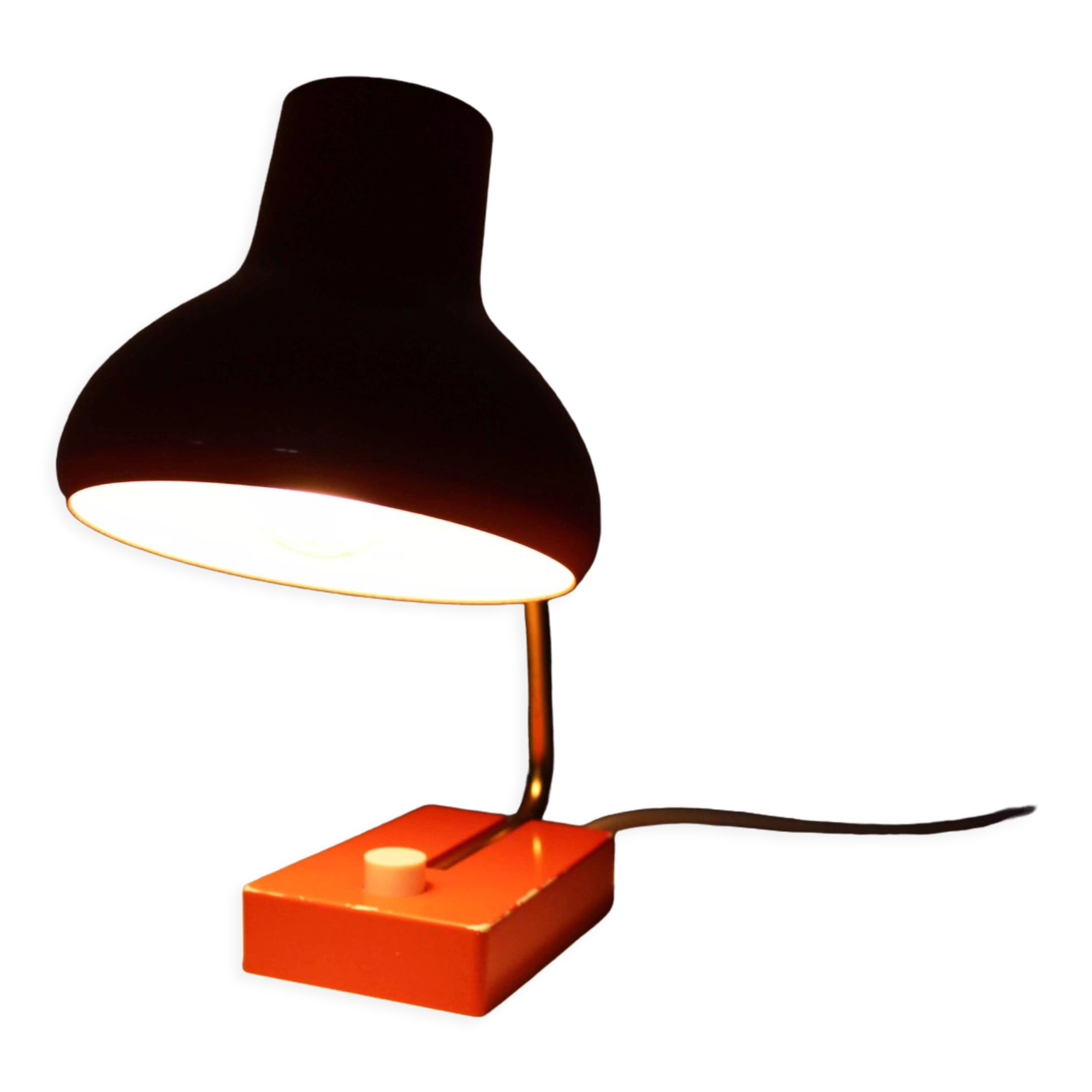 Vintage lamp in orange metal