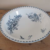 Round hollow dish Sarreguemines U&C Vega - 19th century floral decoration