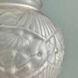 Art Deco ball vase in frosted glass