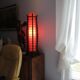 Lampe en bois ancienne vintage orange