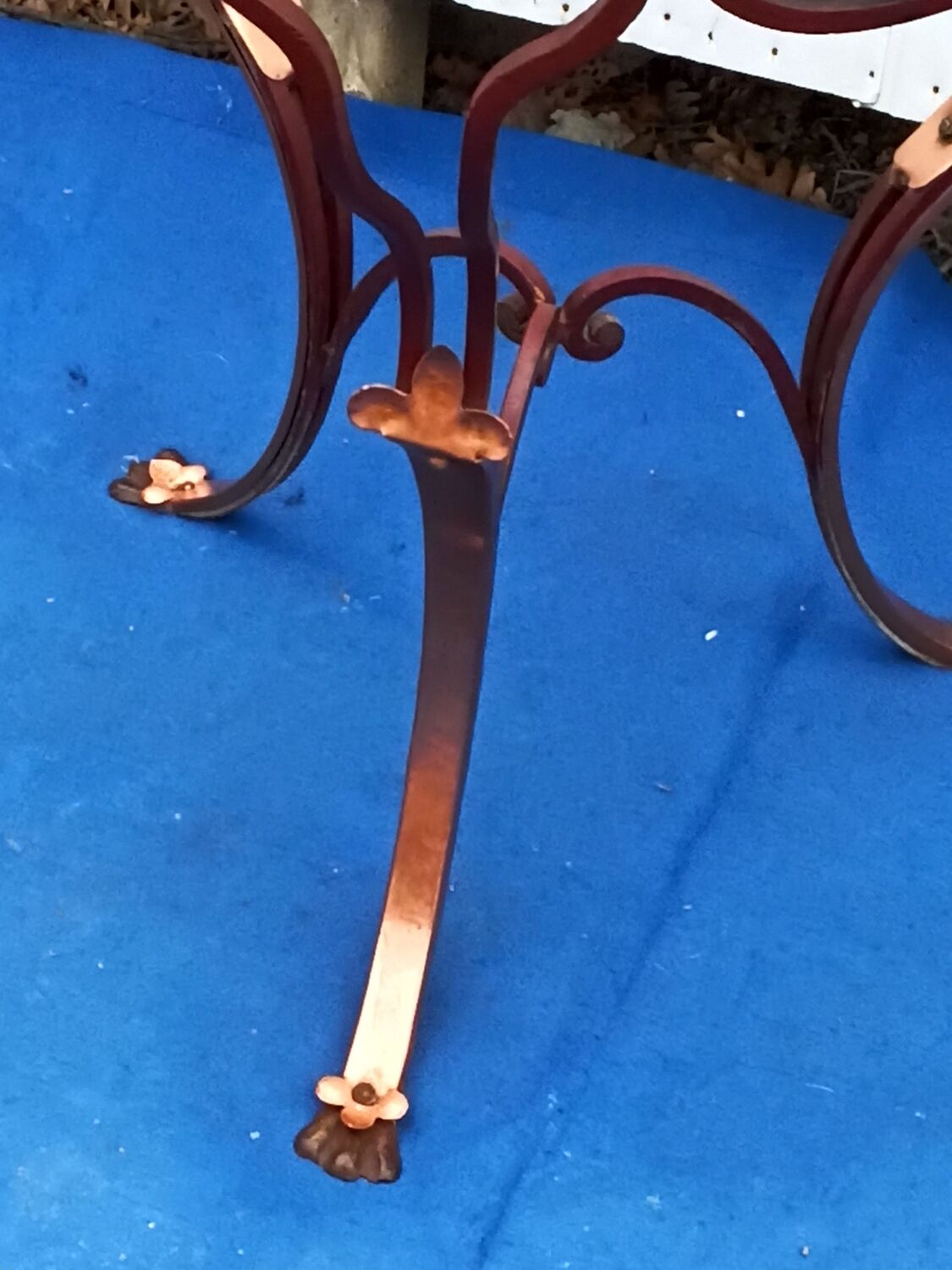 Vintage wrought iron pedestal table