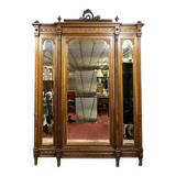 Louis XVI bookcase with projection in walnut circa 1850