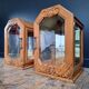 Pair of antique art deco display cabinets, vintage retro decoration