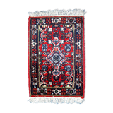 Vintage persian malayer handmade carpet 40cm x 58cm 1970s, 1c751