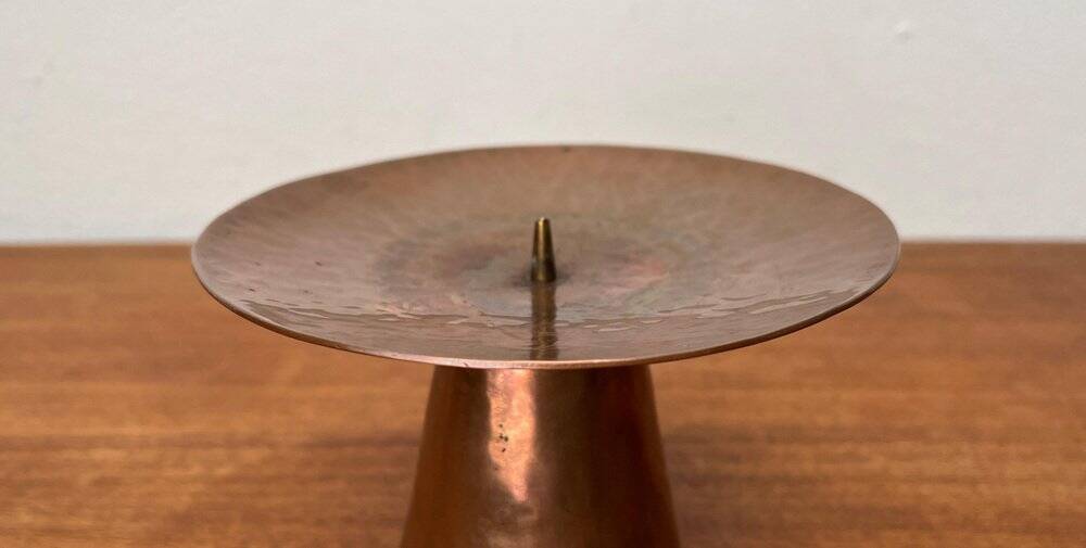 Handmade German copper candlestick from the mid-century by AWD, 1960s.