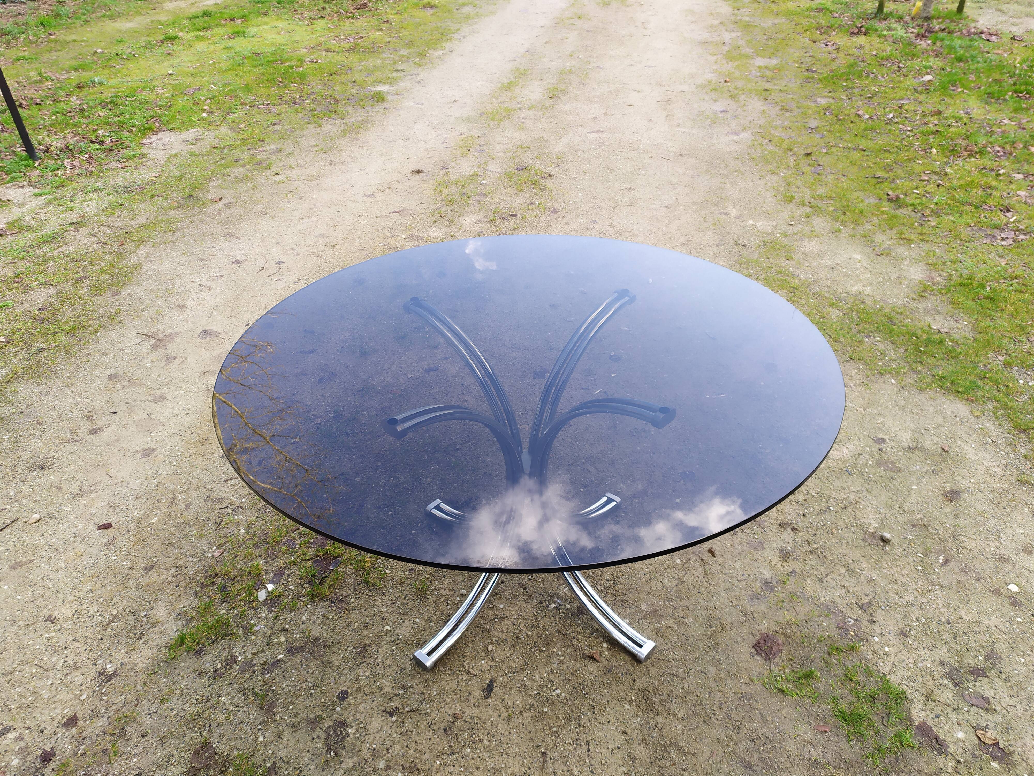 Glass dining table 70s - 130 cm