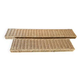 Set of 2 wicker shelves