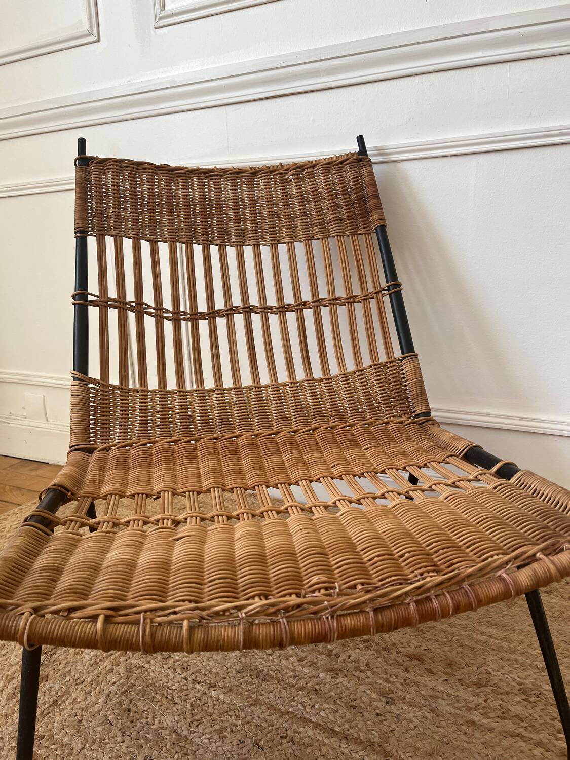 Raoul Guys Airborne rattan and metal armchair