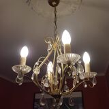 4-burner chandelier with crystal tassels