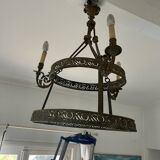 Brass chandelier from the early 20th century.