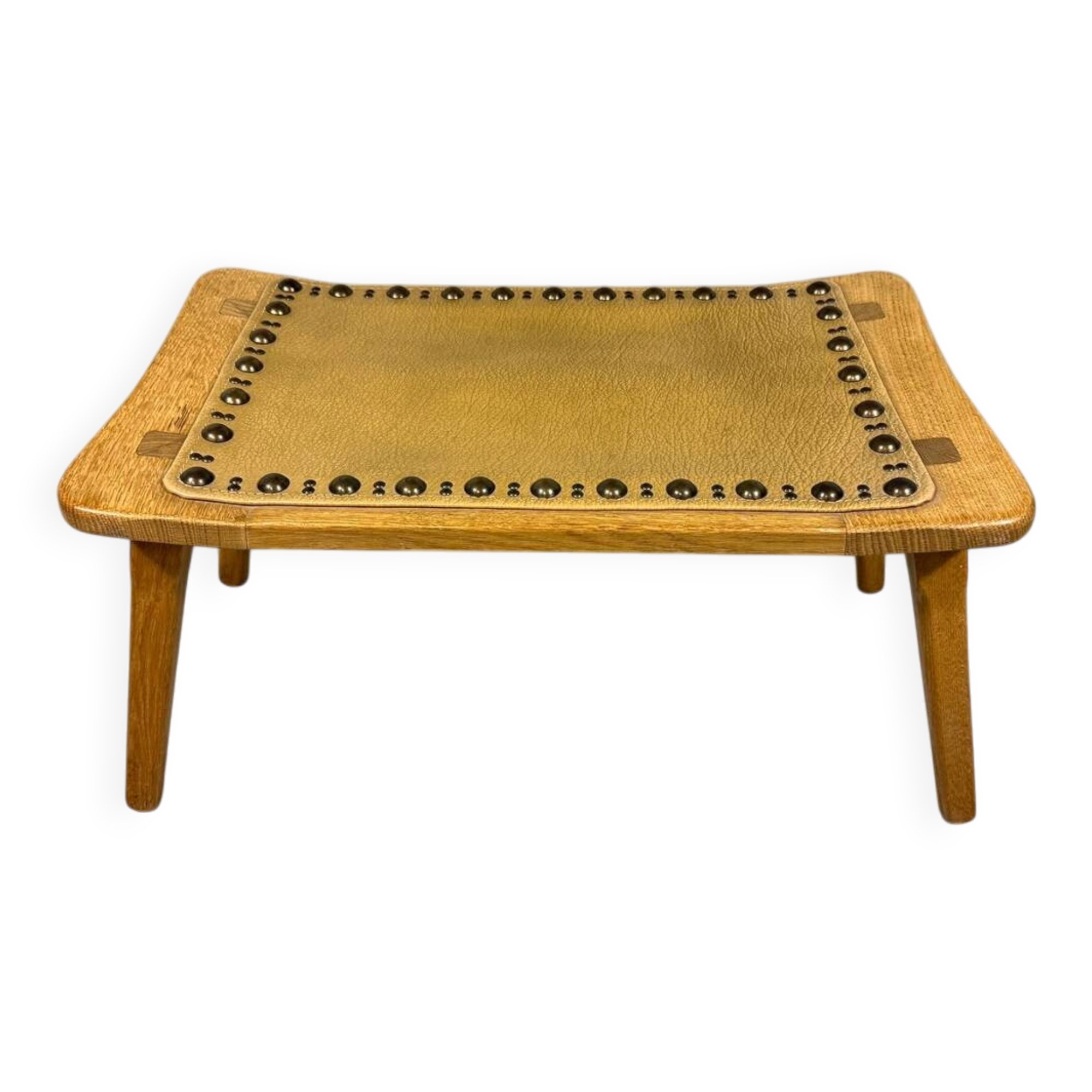 Special blond oak stool, small bench 1960’s