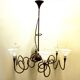 Modern metal chandelier, 6 lights.