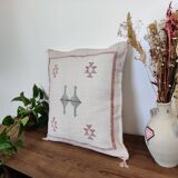 Coussin berbère Sabra Blanc Motifs berbères