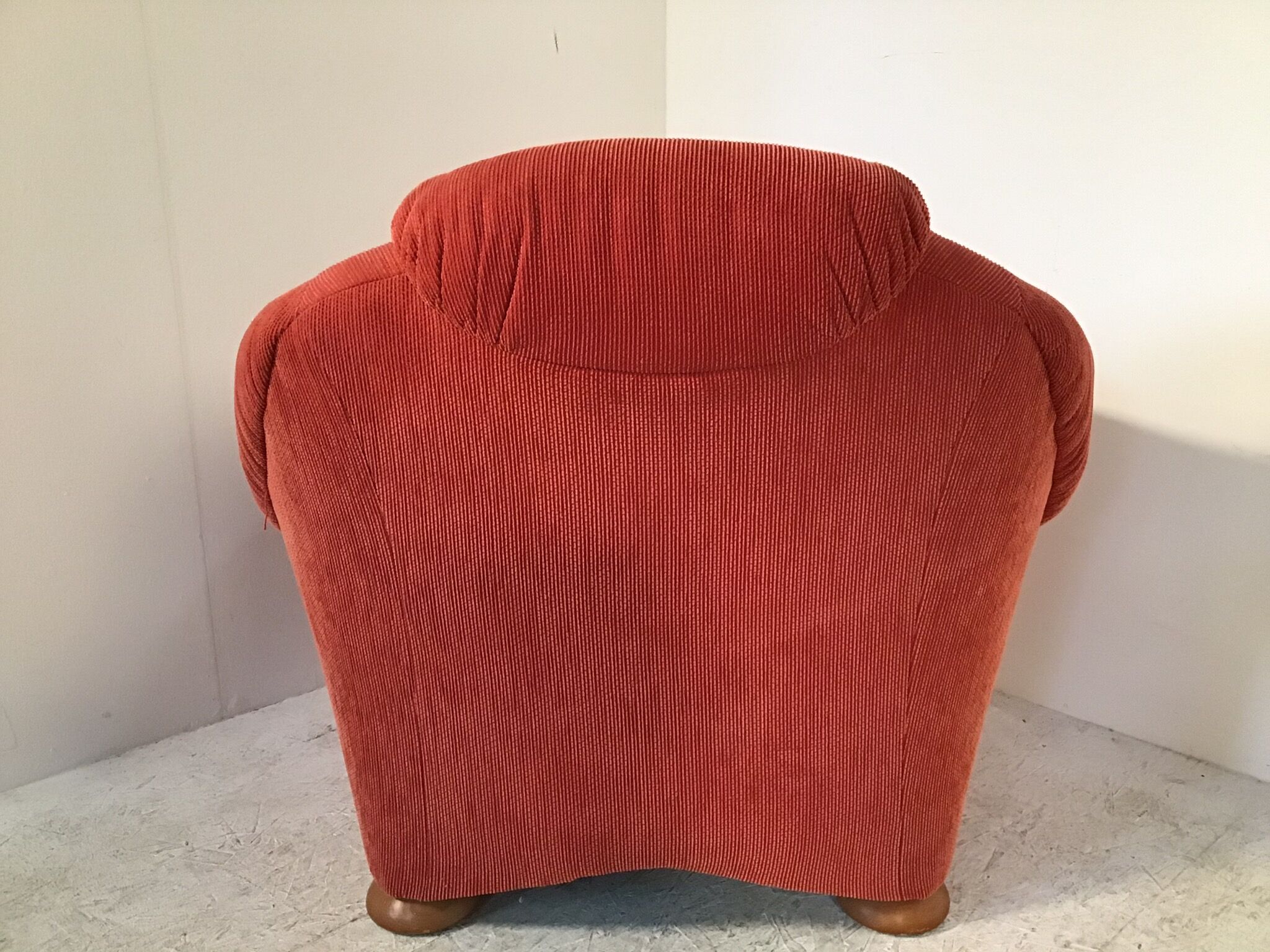 Red fabric club chair