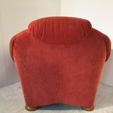Red fabric club chair
