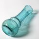 Turquoise Stylish Glass Flower Vase / Bibi / Italy / 1980s