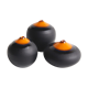 Trio of miniature black and orange ceramics Antonio Lampecco