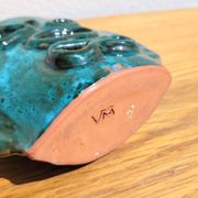 Turquoise glazed terracotta ceramic vase
