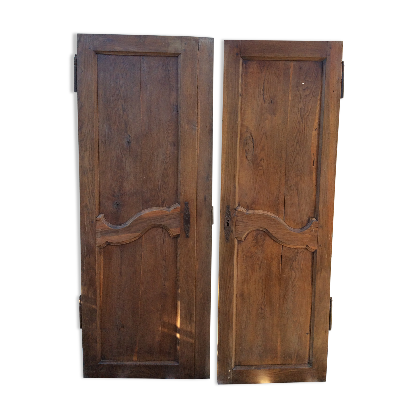 Paire de portes d'armoire ancienne en bois