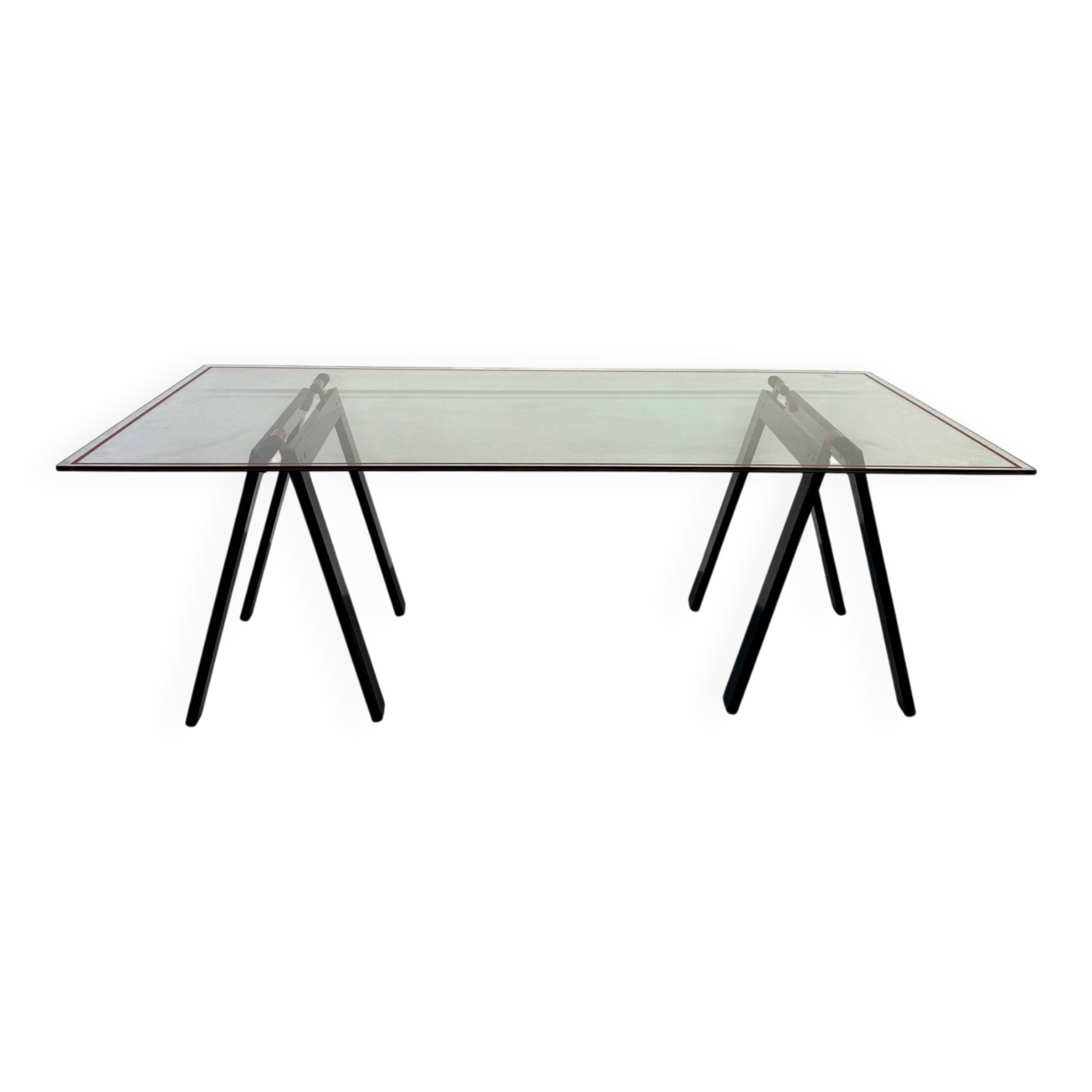 Table / Glass desk "Gaetano" design Gae Aulenti Zanotta 1970s