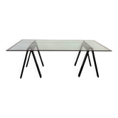 Table / Bureau verre  « Gaetano » design Gae Aulenti Zanotta année 70