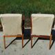 Paire de fauteuils vintage scandinave en bois blond