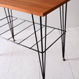 Vintage Scandinavian nightstand in wood and metal