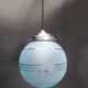 Blue glass ball pendant light