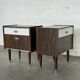 Pair of Vintage 1960s Nightstands — Rosewood & White Formica