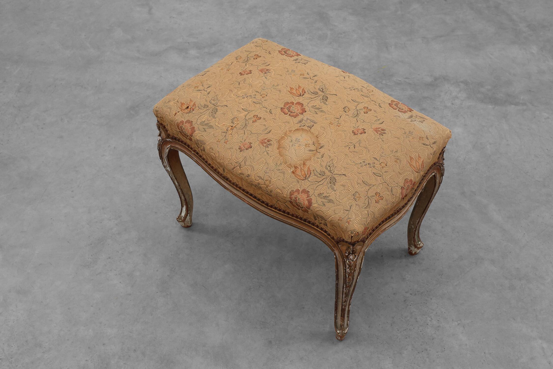 19th Century French Louis XV style piano bench or stool