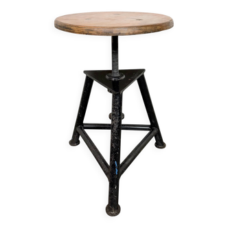 Black Industrial Workshop Swivel Stool, 1960s