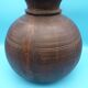 Large carved wooden pot / India