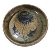 Pyrite stoneware ceramic with thistle decoration signed by Suzanne Dauliach, 1970s.