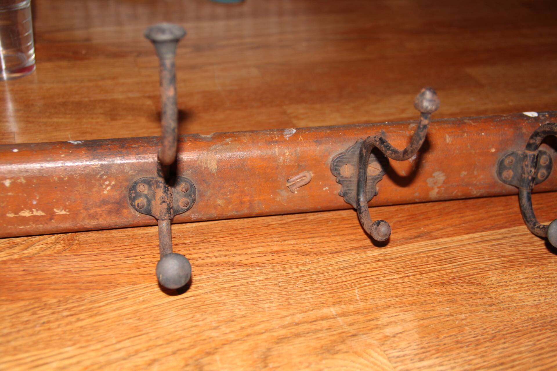 Antique workshop coat rack