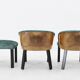 1940s Pair of Chairs with Stool, Italy