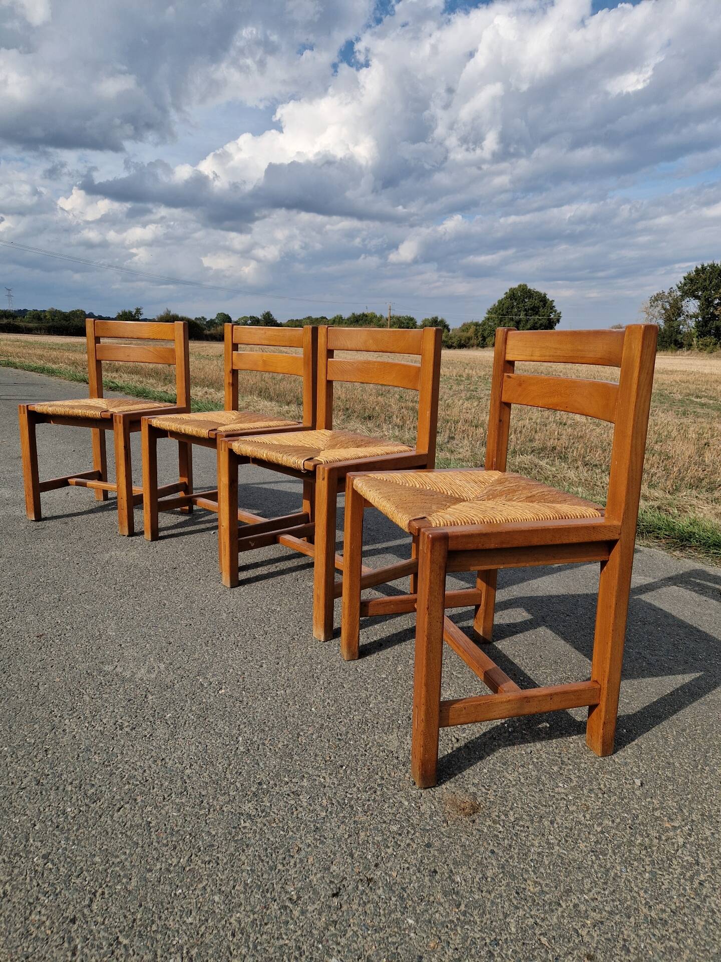 Set of 4 elm chairs from the Regain house.