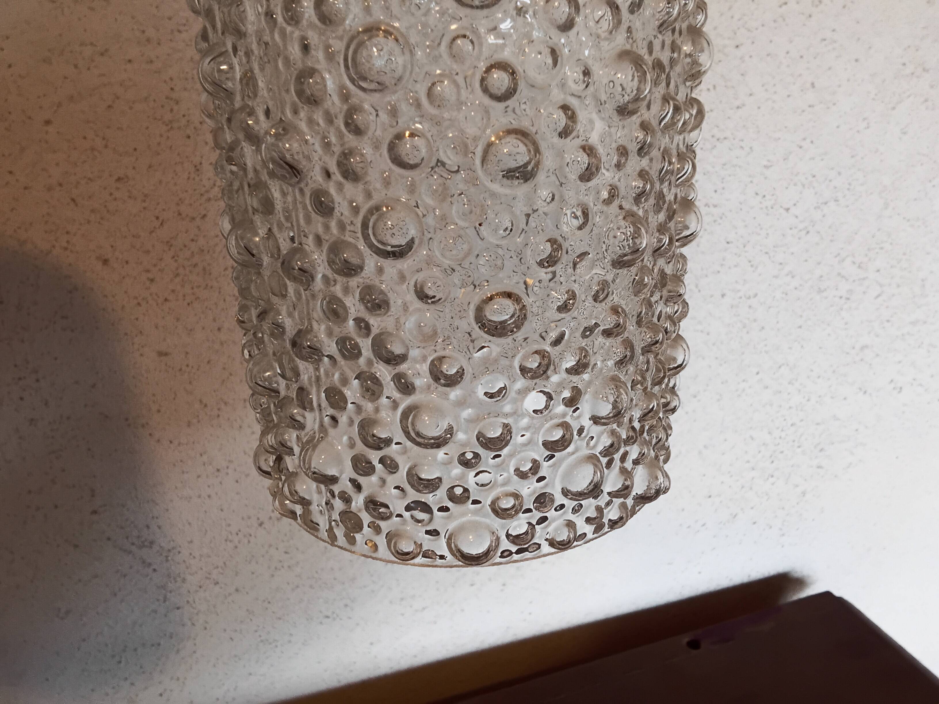 Set of two vintage bubble glass pendant lights