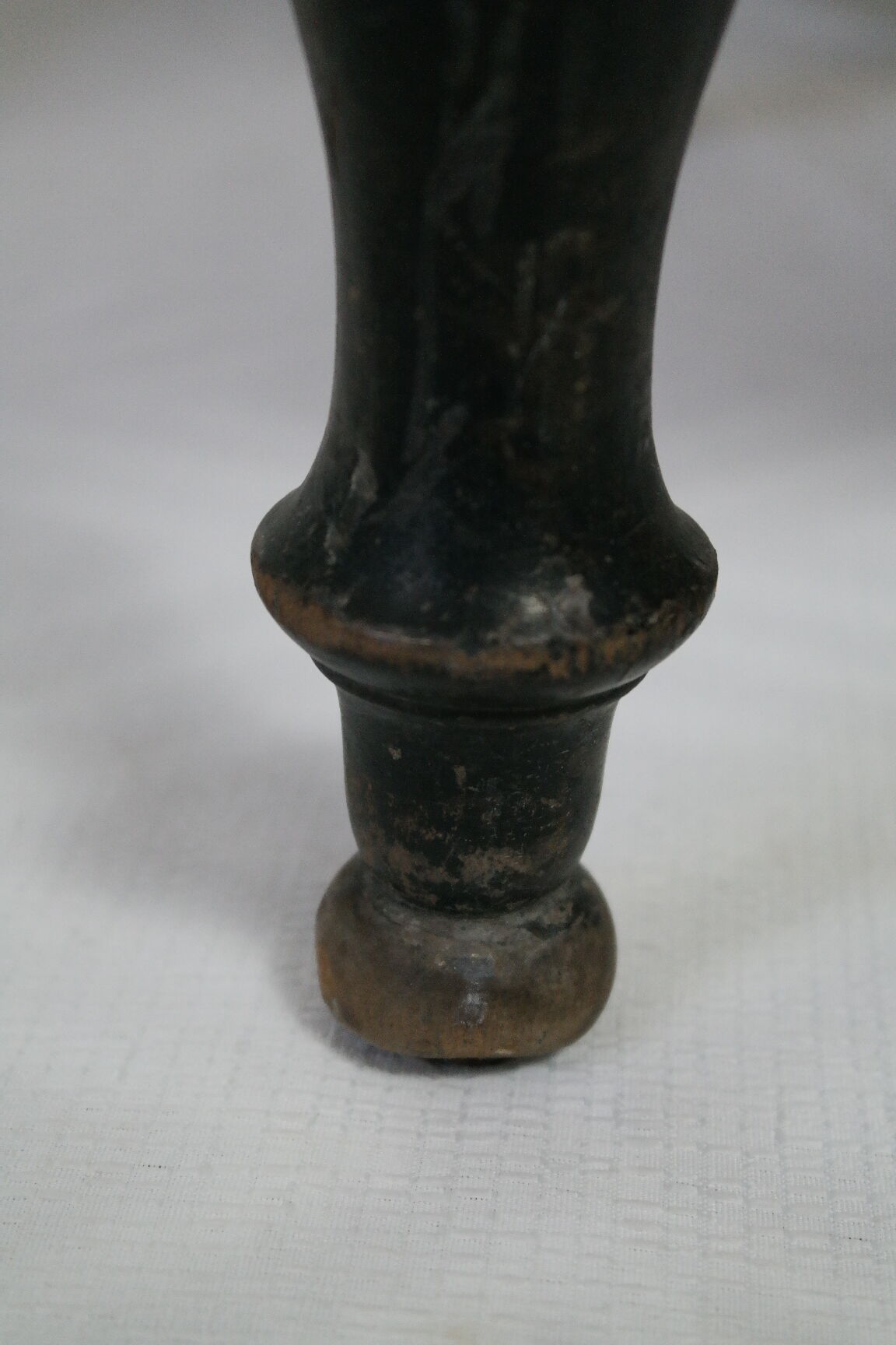 Chair prie-dieu style Napoleon III blackened wood openwork velvet blue