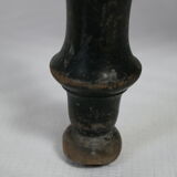 Chair prie-dieu style Napoleon III blackened wood openwork velvet blue