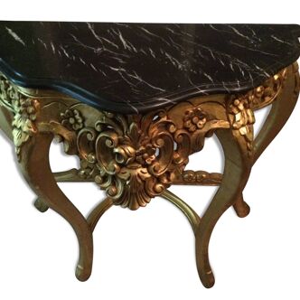 Console feet wood gilded with top marble