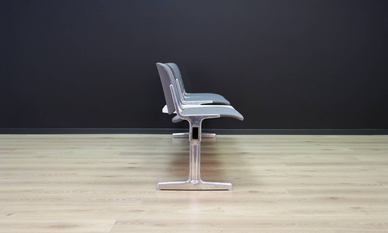 Grey aluminium bench, Danish design, 1960s, production: Denmark