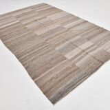 6x10 Brown and Beige Living Room Kilim Rug, 199x306Cm