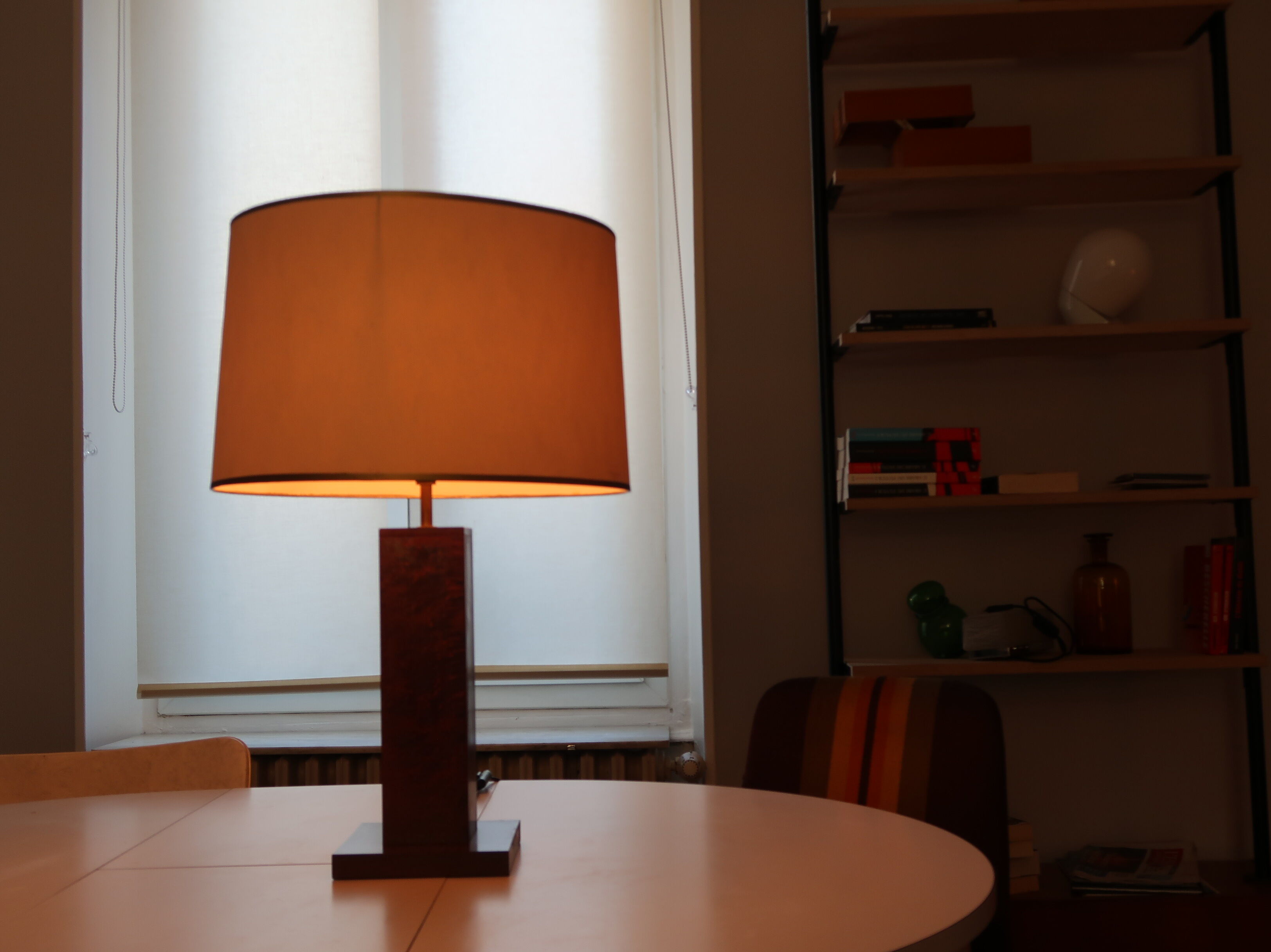 Mahogany midcentury table lamp