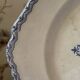 Set of 10 antique 6-sided flat plates – late 19th century earthenware, oriental light blue decor