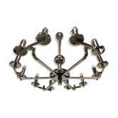 Large Bauhaus chandelier with two wall sconces.