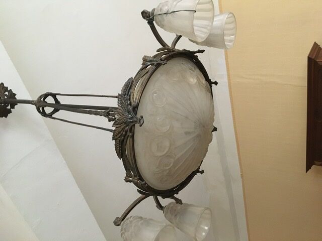 Art Deco chandelier - signature DEGUÉ
